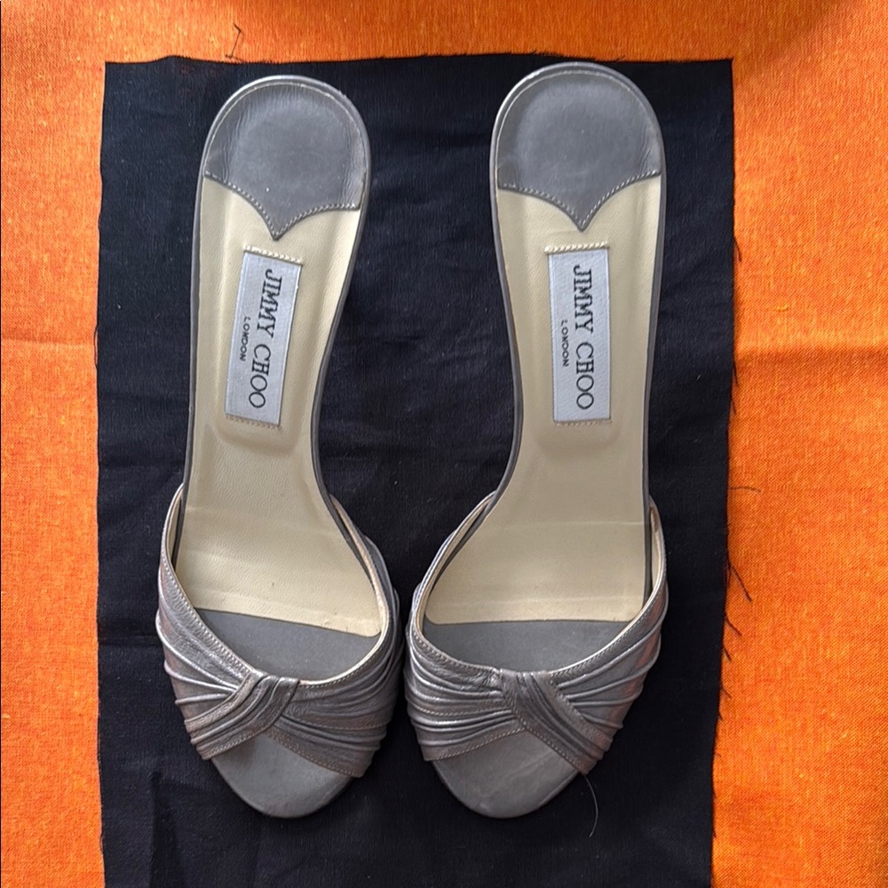 Jimmy Choo Women's Gray Heeled Sandals - Picture 6 of 7